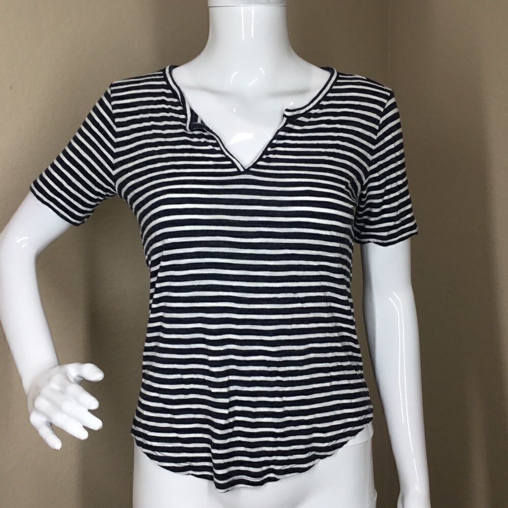 Madewell Anthem Stripe Split Neck Tee (A7)